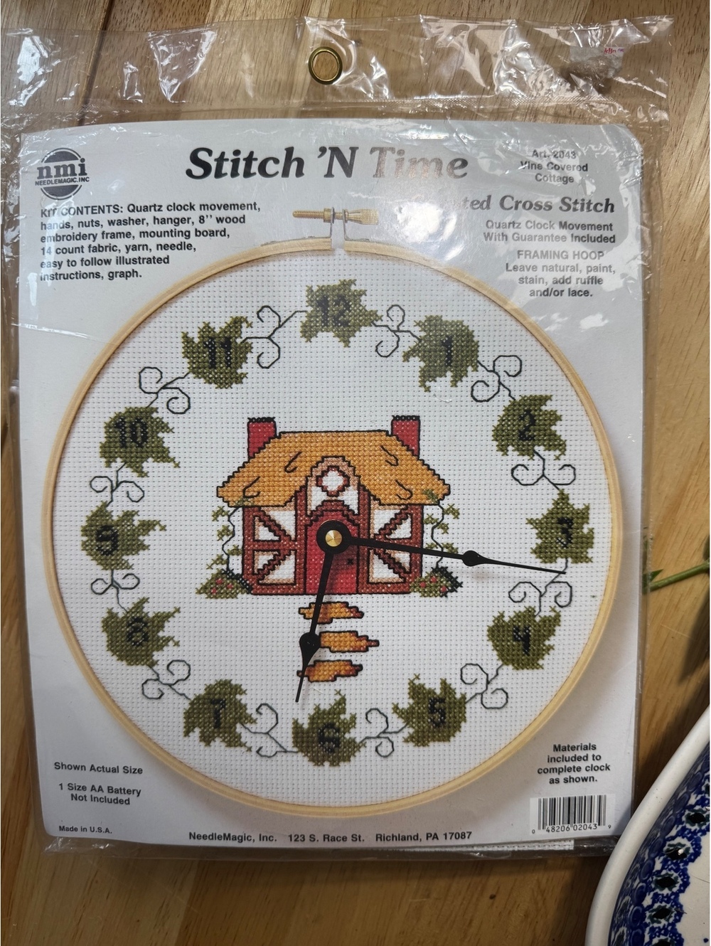 Stitch 'N Time Cross Stitch Clock Kit with Quartz Movement and 8" Wood Frame